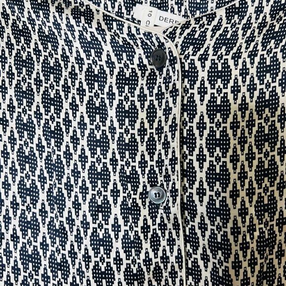 Derek Lam 10 Crosby Black White Silk Button Long-sleeve Top Pockets NWT - Picture 6 of 13